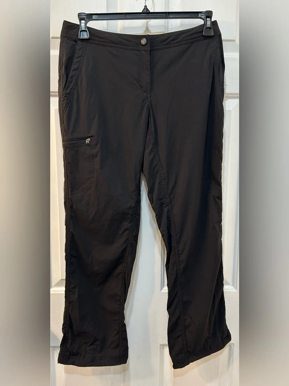 LL BEAN Comfort Trail Pants Black Women’s 10 Pet. UPF 50 Hiking Sun Smart Cargo